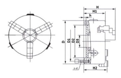 BİSON 250x4 Dört Ayaklı Döküm Gövdeli Torna Aynası Tip 3604